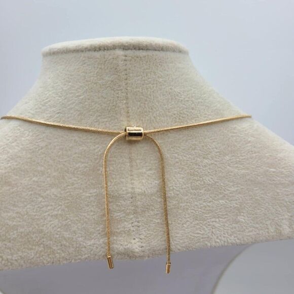 J Crew Factory Adjustable Tortoise Gold Tone Necklace - Picture 3 of 9